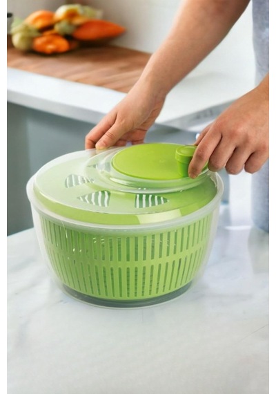 Melkan Home Salata Kurutucu Sebze Kurutucu 5 Litre Geniş Hacimli Salata Kurutucu Yeşil Diğer