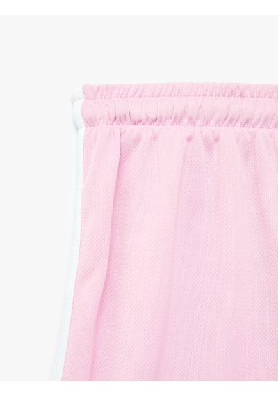 Koton Beli Bağcıklı Rahat Kalıp Biyeli Spor Mini Şort Pembe 6sak40436nk Gül