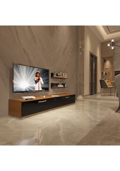 Decoraktiv Eko 4 Slm Std Tv Ünitesi Tv Sehpası Ceviz - Siyah
