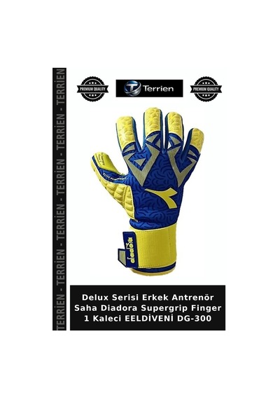 Delux Serisi Erkek Antrenör Saha Diadora Supergrip Finger 1 Kaleci Eeldiveni Dg-300 Sarı - Lacivert