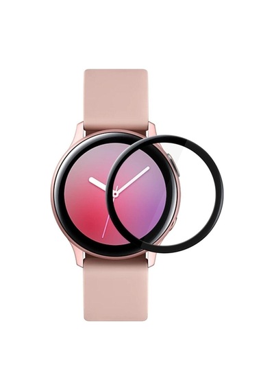 Samsung Galaxy Watch Active 2 40mm Tam Kaplayan Temperli Cam Full Ekran Koruyucu Siyah