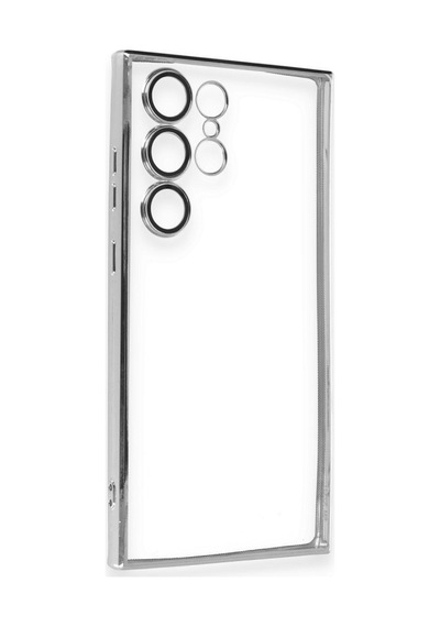 Samsung Galaxy S23 Ultra Uyumlu Kılıf Lensli Silikon - Gümüş