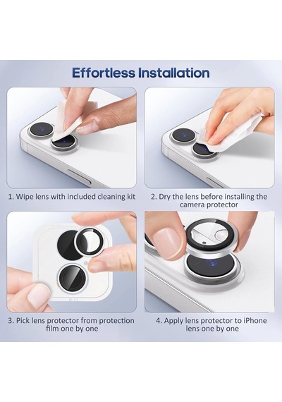 Apple Uyumlu iPhone 17 Kamera Koruyucu Gece Çekim Destekli Premium Safir Lens Koruma Parlak Temperli Cl-12
