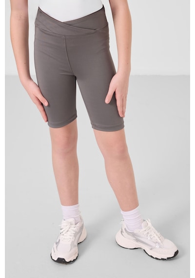 Tommylife Beyaz-koy U Gri V Yaka Kemer Detaylı Standart Fit Performans Kız Çocuk Tayt Takım - 75187 Beyaz