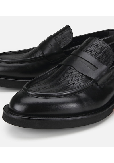 Hotiç Erkek Deri Siyah Kalın Tabanlı Klasik Loafer