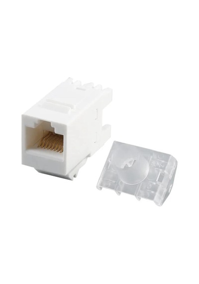 10 Lu Paket Cat6 Utp 180 Derece Keystone Jack Beyaz Panel Tipi Çakma Modülü