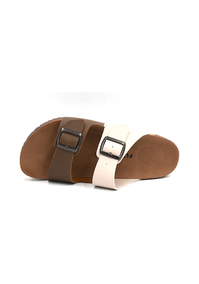 Fly Soft S903 Poli Hafif Taban Çift Toka Erkek Terlik Bej Kahve Bej Kahve