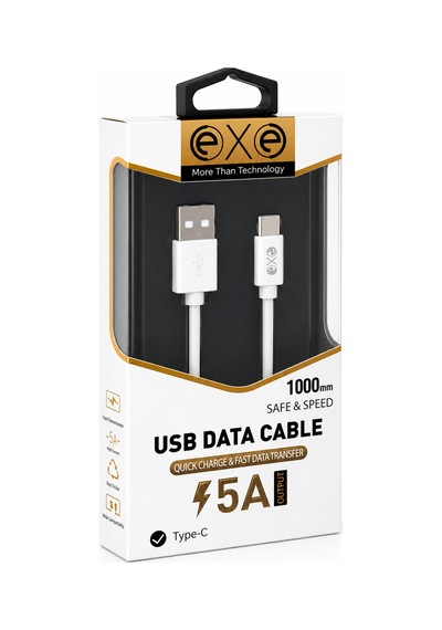 Exe Type-c Hızlı Şarj Ve Data Kablosu 3.4a Beyaz