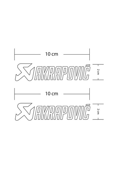 Akrapovic Beyaz Motosiklet Sticker Etiket Modeli