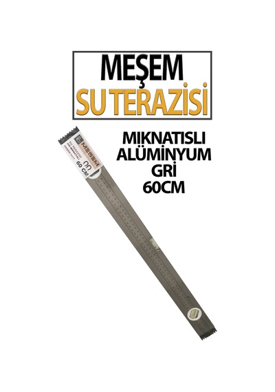 Gri Mıknatıslı Su Terazisi 60 Cm