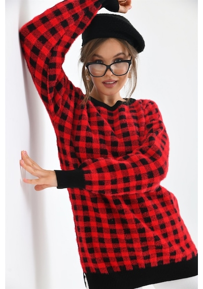 Ftz Women Kadın Kare Desen Bluz Siyah 21-6334-siyah Ftz Women Kadın Kare Desen Bluz Siyah 21-6334-siyah