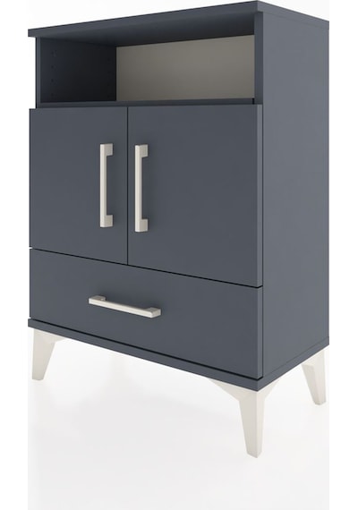 Arges Komodin 3 Raflı Tek Çekmeceli 2 Kapaklı 60x30x80 Antrasit-antrasit Antrasit