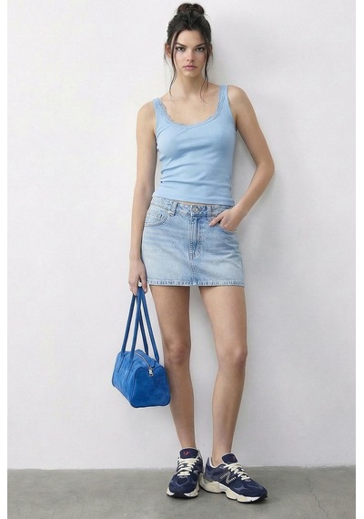 Shade Kadın Pamuklu Slim Fit U Yaka Dantelli Atlet 1053 60286022 - Bebe Mavisi Çok Renkli Shade Kadın Pamuklu Slim Fit U Yaka Dantelli Atlet 1053 60286022 - Bebe Mavisi Çok Renkli