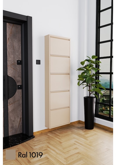 Evdemo 5 Kapaklı Metal Ayakkabılık Cappuccino Evdemo 5 Kapaklı Metal Ayakkabılık Cappuccino