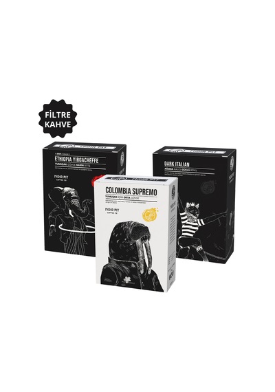 Noir Pit Coffee Co. Colombia Supremo, Dark Italian Ve Ethiopia Filtre Kahve 3x250 G Diğer