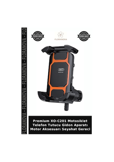 Premium Xo-c201 Motosiklet Telefon Tutucu Gidon Aparatı Motor Aksesuarı Seyahat Gereci