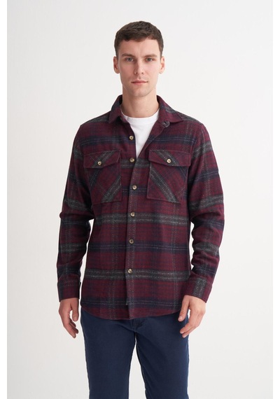 Cazador 23010 Erkek Oduncu Gömlek Bordo
