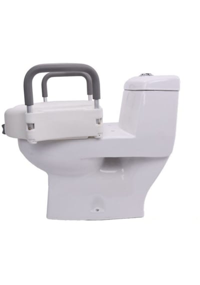 Destekli Kulplu Kolçaklı Klozet Yükseltici Tuvalet Yükseltme Aparatı Wc Boyu Uzatıcı