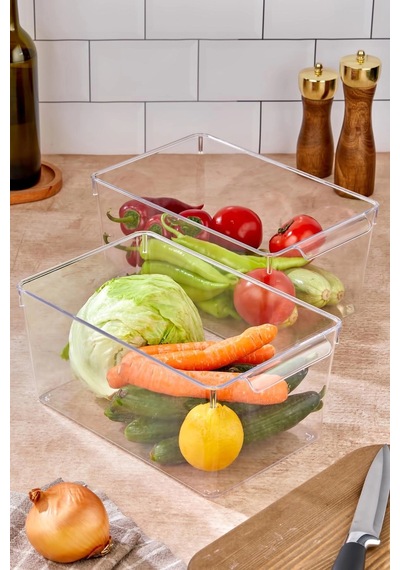 2 Li Buzdolabı Organizeri & Buzdolabı Düzenleyici 6 Lt Çok Renkli