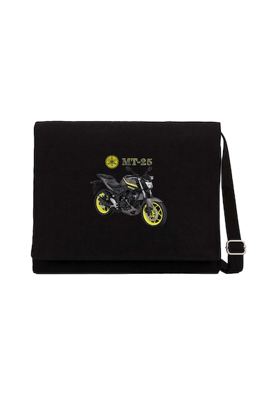 Yamaha Mt 25 Siyah Postacı Çantası Siyah Kanvas Postacı Çantası