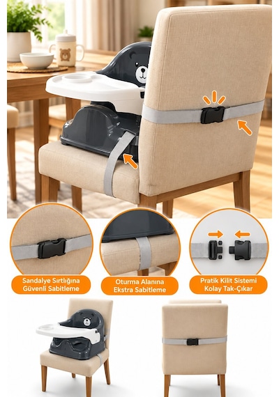 Baby Home Uni Bebek Mama Oturağı Mama Sandalyesi