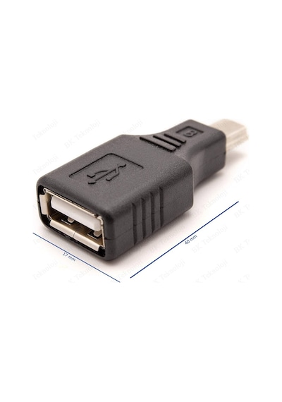 USB Dişi to Mini USB Erkek OTG Araç AUX Çevirici Adaptör