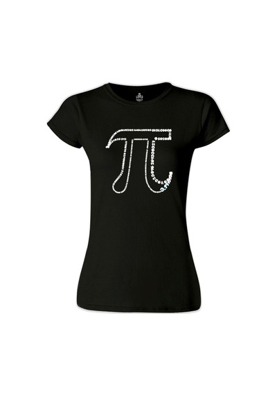 Matematik - Pi 14 Siyah Kadın Tshirt 001