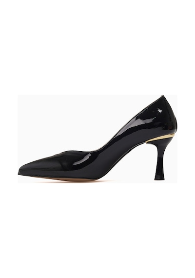 Kuum Kadın Stiletto Ayakkabı 26y K145-26218 Siyah Rugan