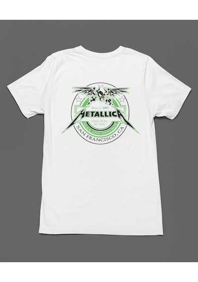Bumeta Metallica Rock Metal Unisex Tişört T-shirt Beyaz