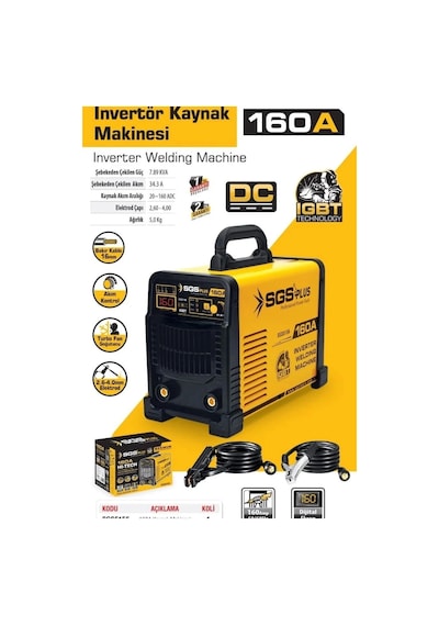 Sgs5156  Profesyonel 160 Amper İnvertör Kaynak Makinesi