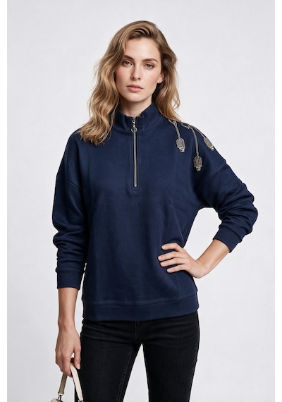 Vedi Kadın Sweatshirt 27vk8068 Lacivert