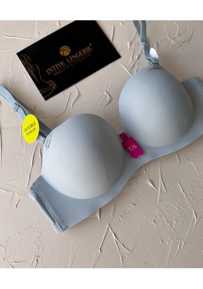 Violet Dikişsiz Lazer Kesim Double Push-up Balensiz İz Belli Etme Bebe Mavisi
