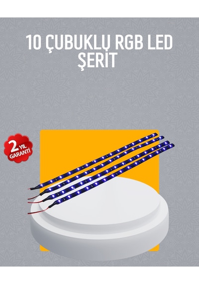 Led Yağmur Işığı Seti 10 Adet Meteor Çubuk Aydınlatma