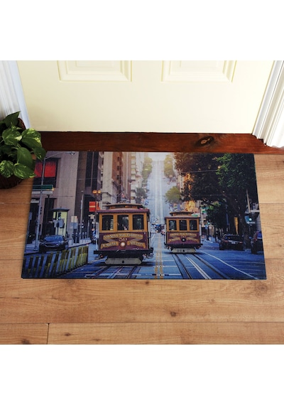 Vanness Avenue Vancouver Baskılı Çift Taraflı Kauçuk Kapı Önü Pas