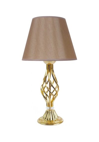 Kumaş Başlık Gold Burgulu Ayaklı Modern Abajur 55x25cm