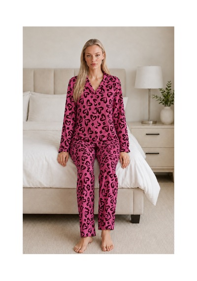 Fit Women Kadın Casual Esnek Bol Lila Pijama Takımı 4672