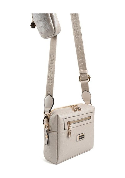 Silver Polo Sp1038 Kadın Çapraz Çanta Logolu Bej-s.bej