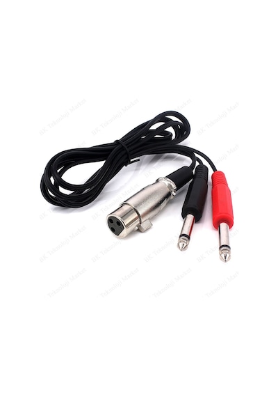 3-Pin Xlr Dişi To 2 X 1-4 "6.35Mm Mono Erkek Trs Y Kablo - 1.5 M