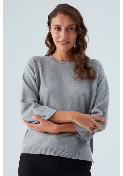 Peraluna Nell Pullover Yanları Yırtmaçlı 3/4 Kol İnce Kadın Triko Kazak Gri Melanj-gri Melanj Gri Melanj Peraluna Nell Pullover Yanları Yırtmaçlı 3/4 Kol İnce Kadın Triko Kazak Gri Melanj-gri Melanj Gri Melanj