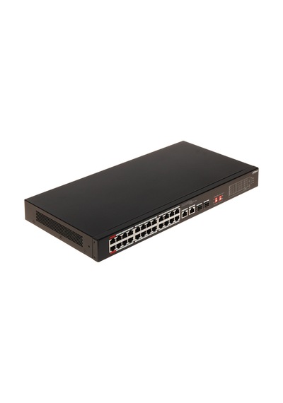 Dahua S3226-24et-240, 24 Port, Megabit, Poe 240w, 2 Port Gigabit Uplink, 2 Port Gigabit Combo Sfp, Longe Range 250mt, Yönetilemez, Rack Mount Switch