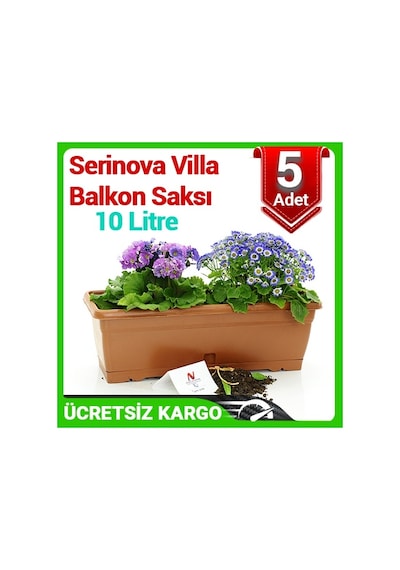 Serinova V620 Villa Balkon Saksı 10 Litre 5Li Set | Id1372
