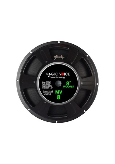 Magicvoice Mv-8 Maks. 350 Watt / Rms 150 Watt 8' Siyah 20 Cm Woofer Yedek Hoparlör