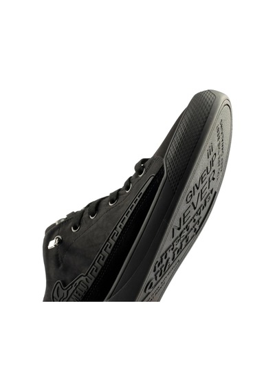 Gamelu Punch Lastik Bağ Keten Memory Foam Sneaker Ayakkabı Siyah