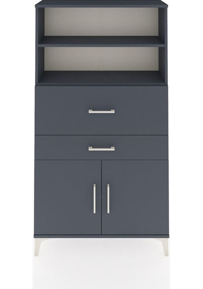 Arges Dolap 3 Raflı 2 Çekmeceli 2 Kapaklı 88x30x163 Antrasit-... Antrasit
