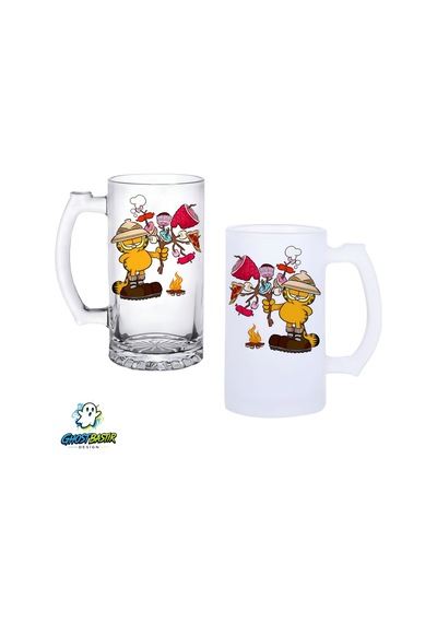 Garfield Kulplu Bira Bardağı Buzlu Veya Şeffaf Seçenekli 0291