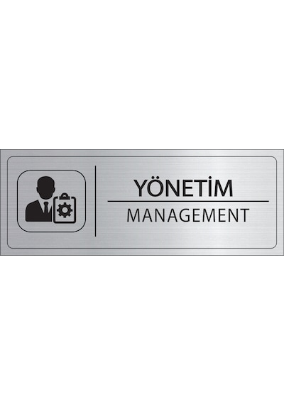 Mayeka Yönetim İsimlik Gümüş Metal Kapı İsimliği Levhası Yönlendirme Tabelası