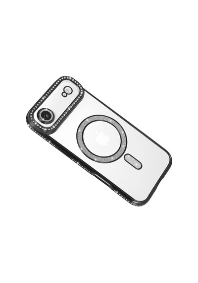 Apple iPhone Uyumlu iPhone 17 Air Joke Simli Magneticsafe Kılıf - Siyah Renkli