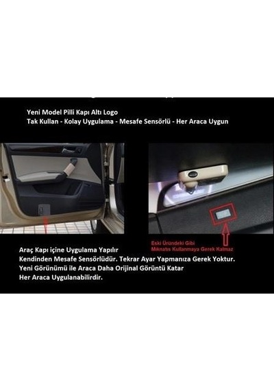 OtoÇizgi Nissan Araçlar için Pilli Yapıştırmalı Kapı Altı Led Logo Aynı Gü OtoÇizgi
