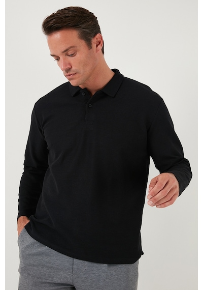 Buratti Pamuklu Regular Fit Polo Yaka Erkek Sweat 5905715 Siyah