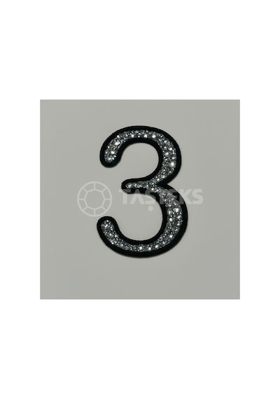 Taşlı Ütülenebilen Veya Sticker Olarak Kullanılabilen 6cm ''3'' Sayısı